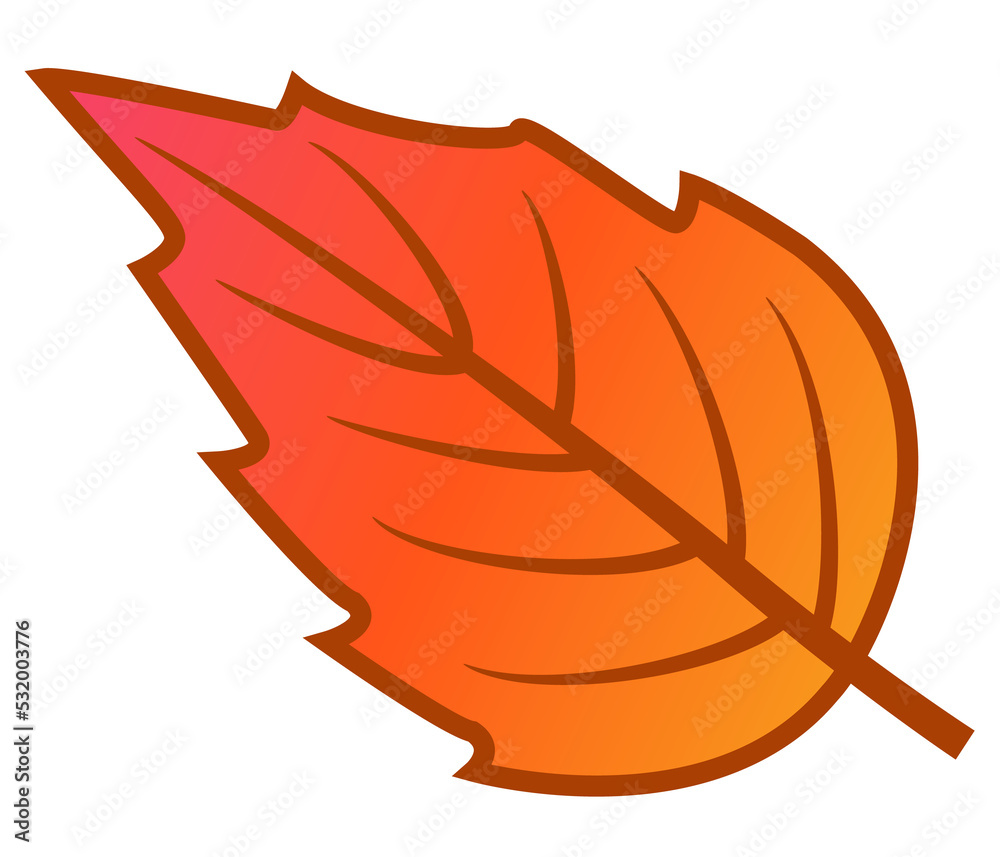 Autumn birch leaf illustration isolated Autumn birch leaf illustration isolated