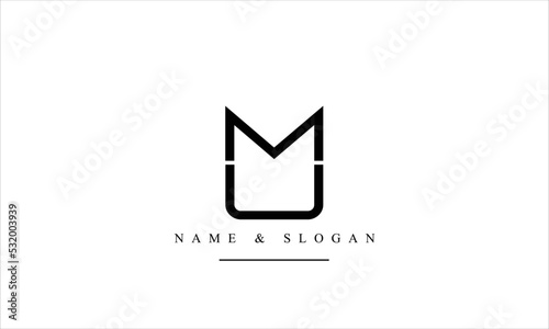 Картината върху платно UM, MU, U, M abstract letters logo monogram