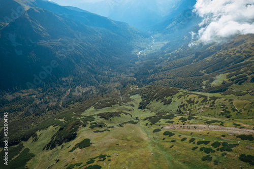 Landscape with mountains  Tatras  from a height