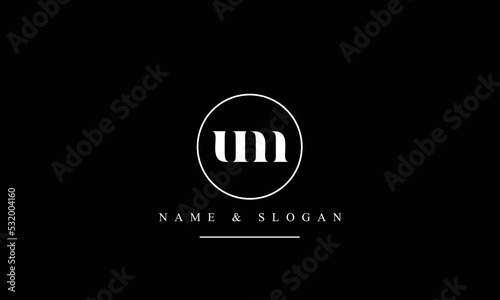 UM, MU, U, M abstract letters logo monogram