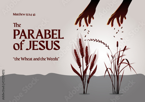The Parable of the Weeds. Vector Illustration