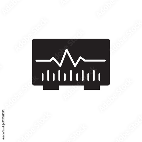 Medical Monitor Icon Vector Illustration 