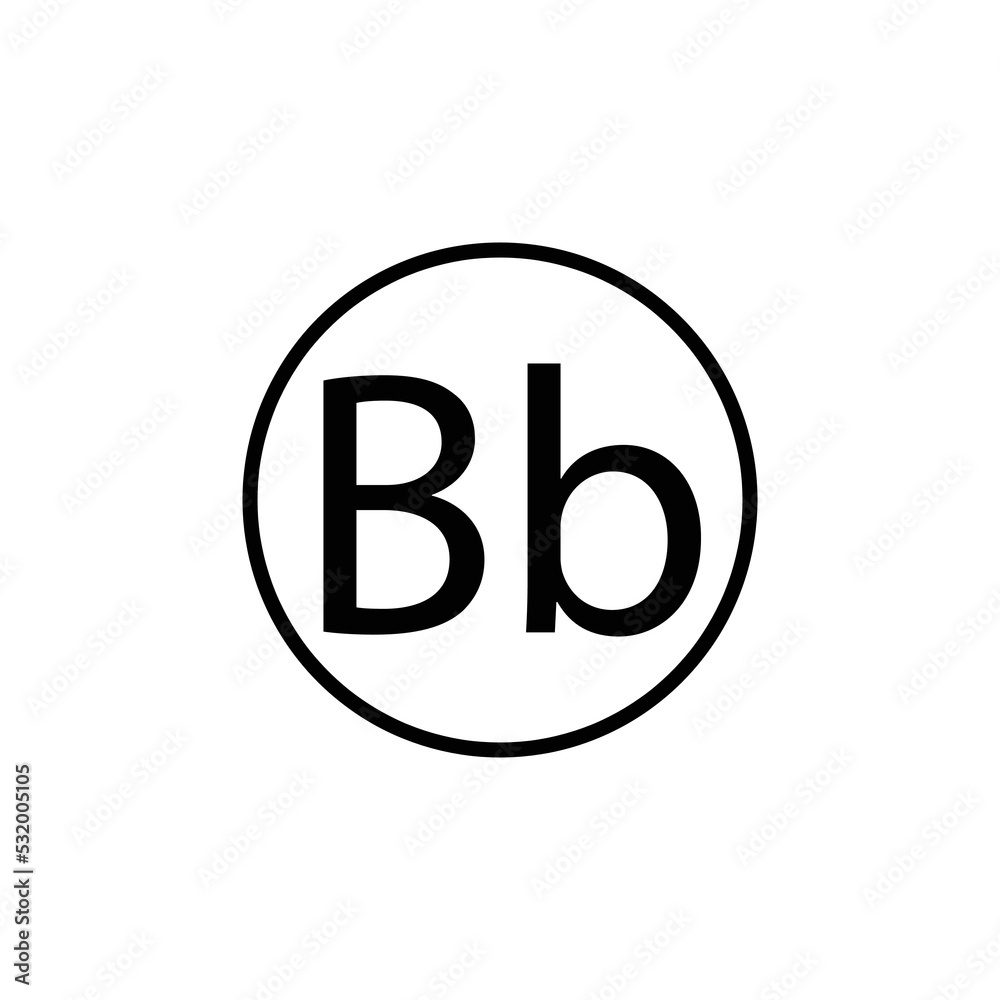 Big And Small Letter B In The Circle Vector Icon Big And Small Letter B In The Circle Vector Icon