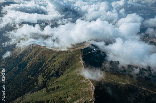 Fototapeta Naklejka Na Ścianę i Meble -  Landscape with mountains (Tatras) from a height