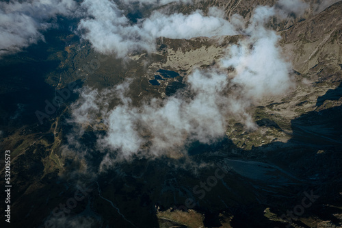 Fototapeta Naklejka Na Ścianę i Meble -  Landscape with mountains (Tatras) from a height