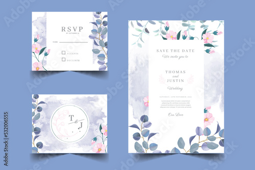 elegant wedding invitation card template vector design illustration