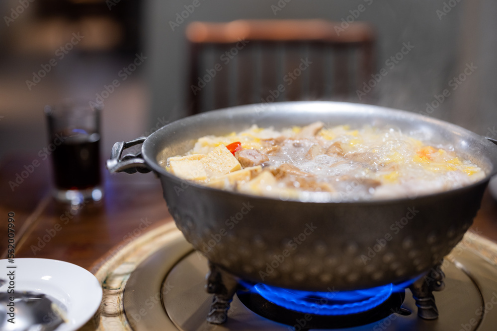 Hot sauerkraut white meat pot, chinese cuisine Hot sauerkraut white meat pot, chinese cuisine