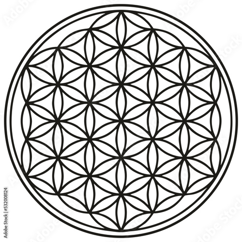 Obraz na płótnie flower of life spiritual symbol black w salonie