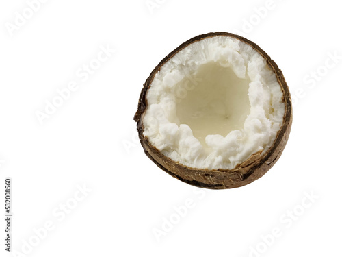 Soft coconut milk isolated on white background with clipping path.