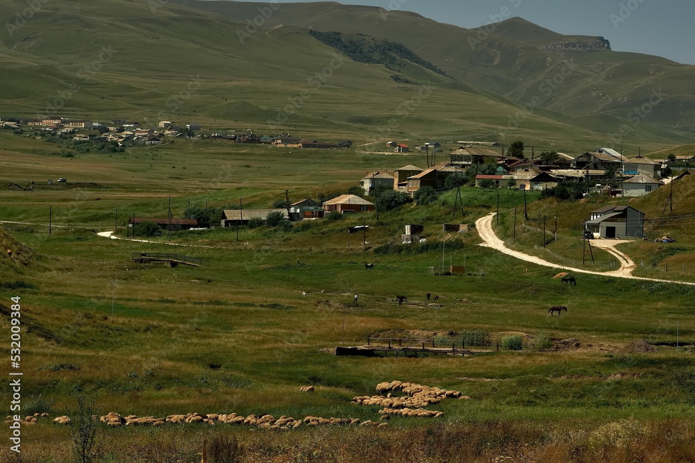 Obraz premium Mountain views near the Matlas plateau in Dagestan