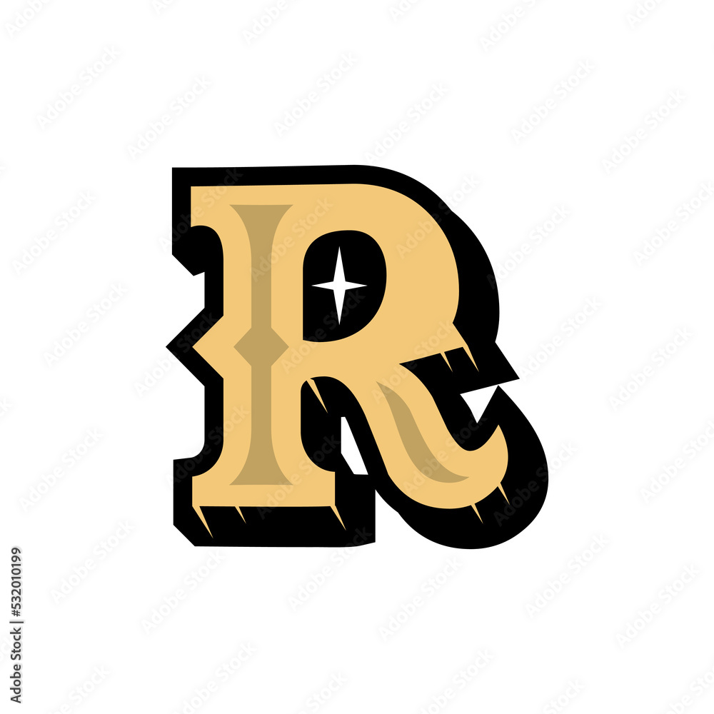 Medieval style Letter R logo Medieval style Letter R logo