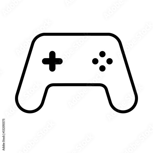 Joystick videogame controller. Gamer controlling device vector icon.