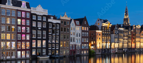 Famous cityscape in Amsterdam