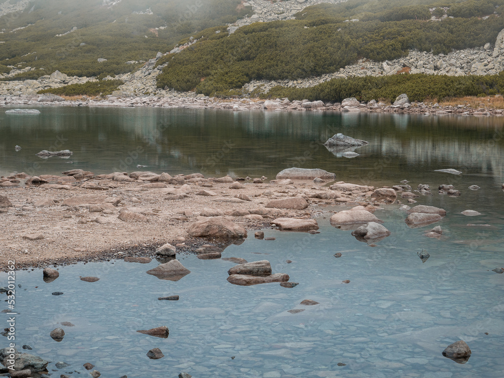 Obraz premium Observatory at Lake Skalnate pleso in the High Tatras in Slovakia