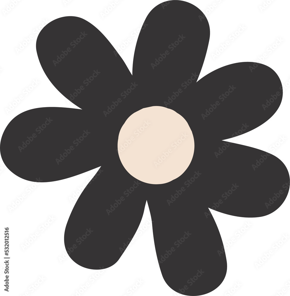 silhouette of abstract modern flower silhouette of abstract modern flower