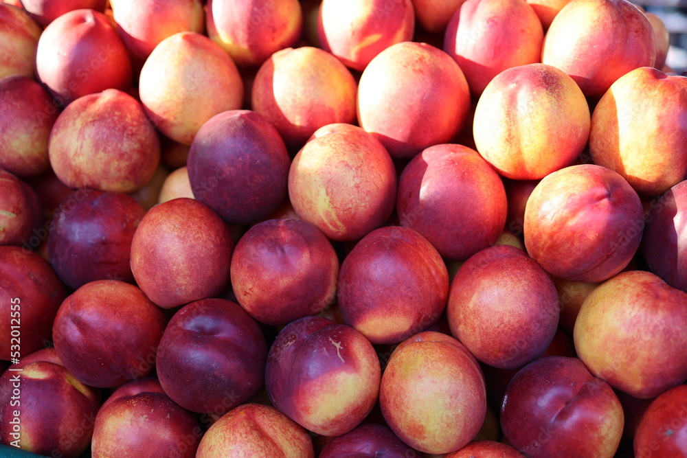 Peaches for sale at a bazaar in Croatia Peaches for sale at a bazaar in Croatia