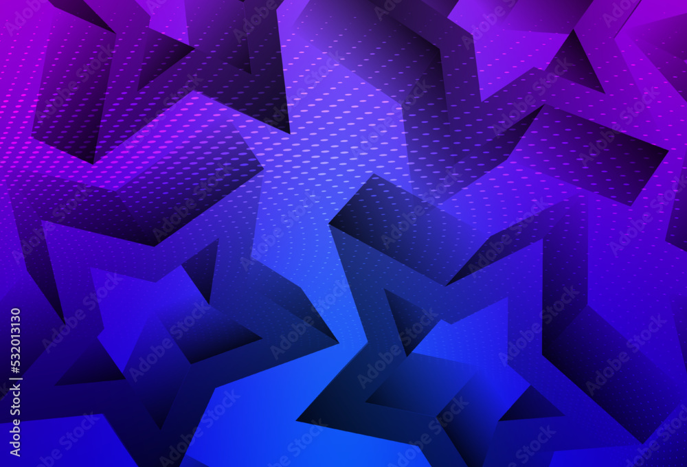 Fototapeta premium Light Pink, Blue vector background with colored stars.