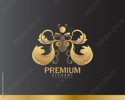 Butterfly logo. Luxury line logotype design. Universal premium butterfly symbol logotype.