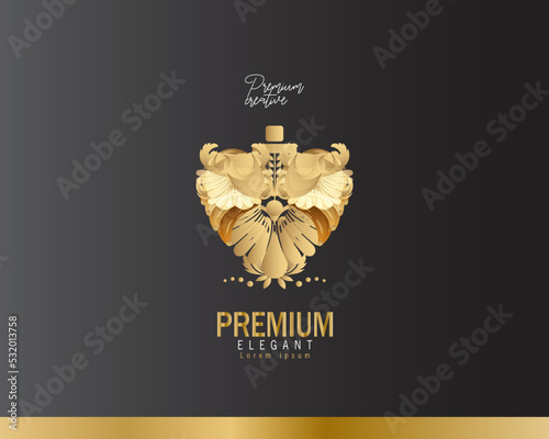 luxury bottle perfume logo template. logo for cosmetic, beauty, salon, product, skin care