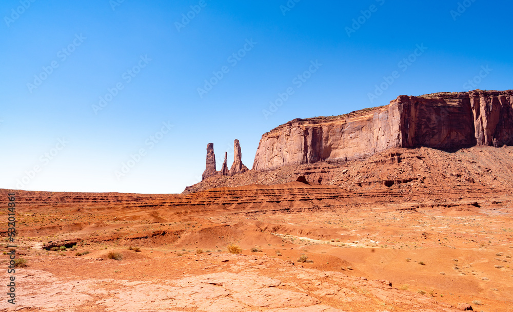 The Three Sisters Butte in Monument Valley