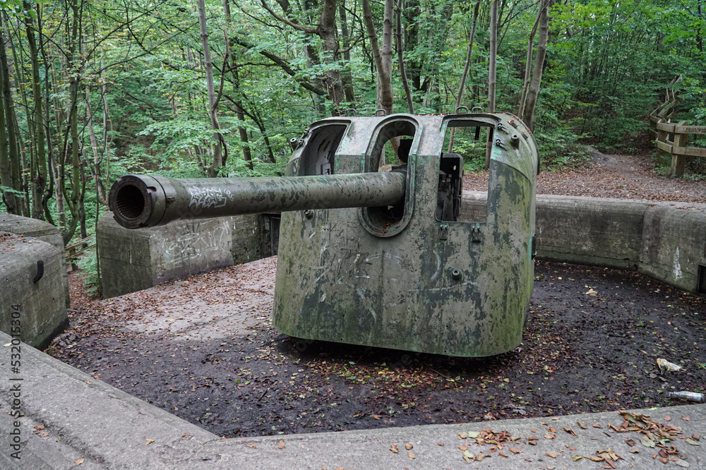 Artillery installations from the Second World War on a coastal hill in Poland. Artillery installations from the Second World War on a coastal hill in Poland.