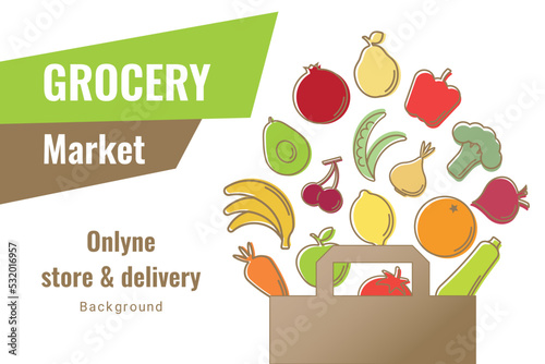 Organic Grocery shopping concept