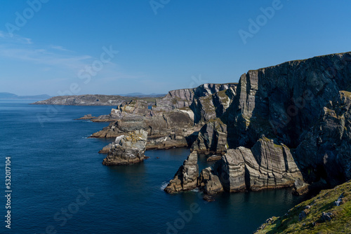 landscape of the cliffs and coast of the Mizen Peninsula in western Ireland