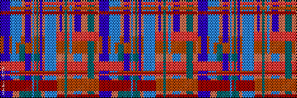 Geometric 3D colorful pattern imitating embroidery. Geometric 3D colorful pattern imitating embroidery.