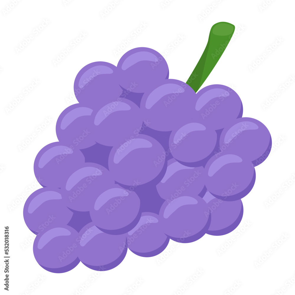 Grape Sign Emoji Icon Illustration. Grapefruit Vector Symbol Emoticon