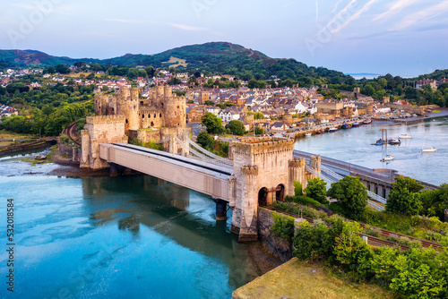Obraz na płótnie Conwy town in North Wales, United Kingdom w salonie