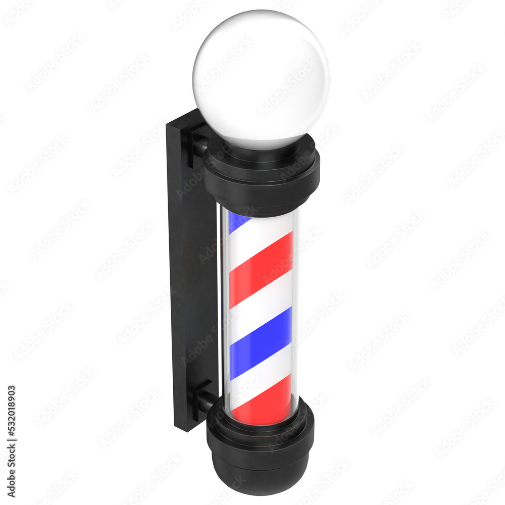 3D rendering illustration of a barber pole 3D rendering illustration of a barber pole