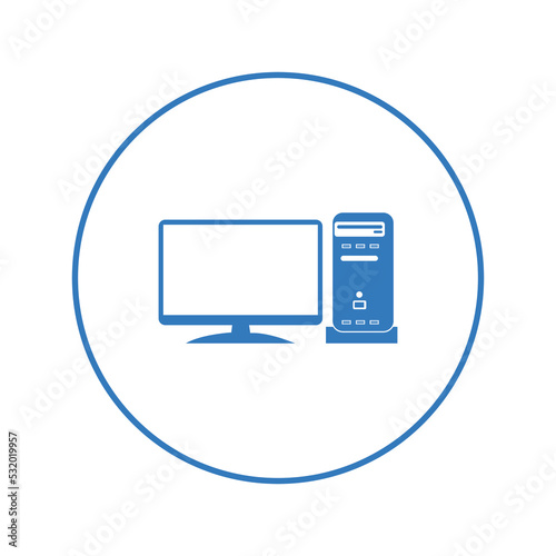 Free Download Computer desktop monitor case icon | Circle version icon | - GFXLoad