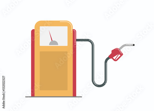 Vector illustration of vintage petrol dispenser. Flat design illustration