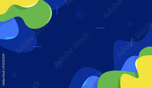 Fototapeta Naklejka Na Ścianę i Meble -  Blue with green and yellow liquid abstract background vector