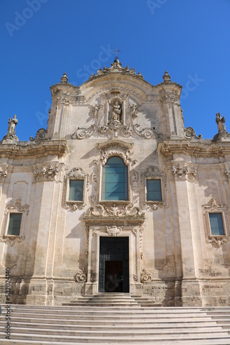 Stairs to Church San Francesco d'Assisi in Matera, Italy