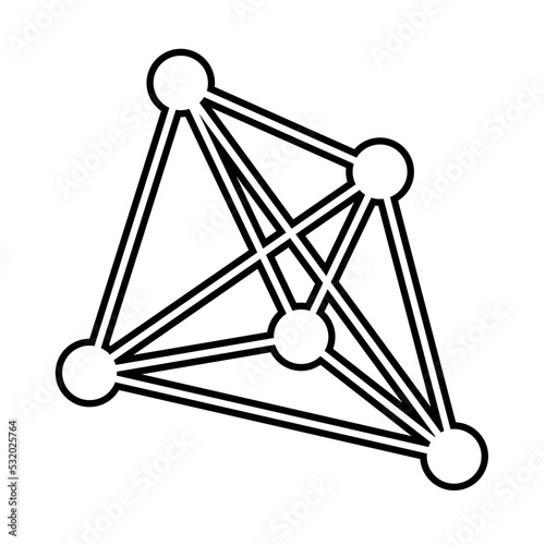 Line icon of decentralized distributed network. Concept of decentralization, dao, web3 or social network. Vector Illustration