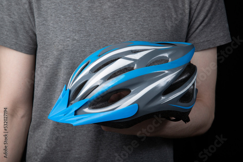 A protective helmet for a cyclist.Head protection while cycling.