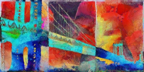 Manhattan bridge abstract