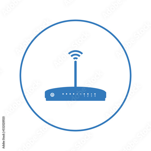 Networking wireless router device icon | Circle version icon |