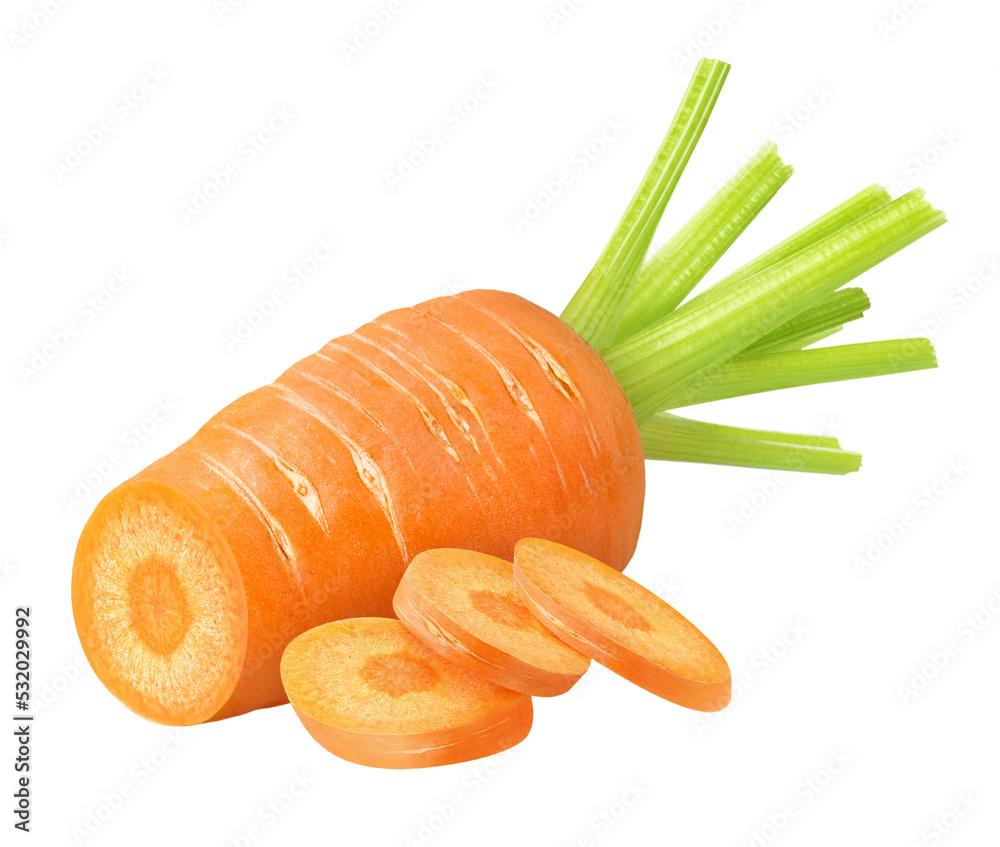 Slices carrot cut out - obrazy, fototapety, plakaty 