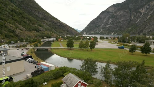 Aerial video Laerdalsoyri Norway 4k photo