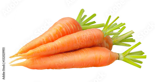 Heap of raw carrots cut out photo