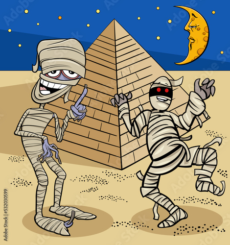 cartoon mummy characters and on Halloween time