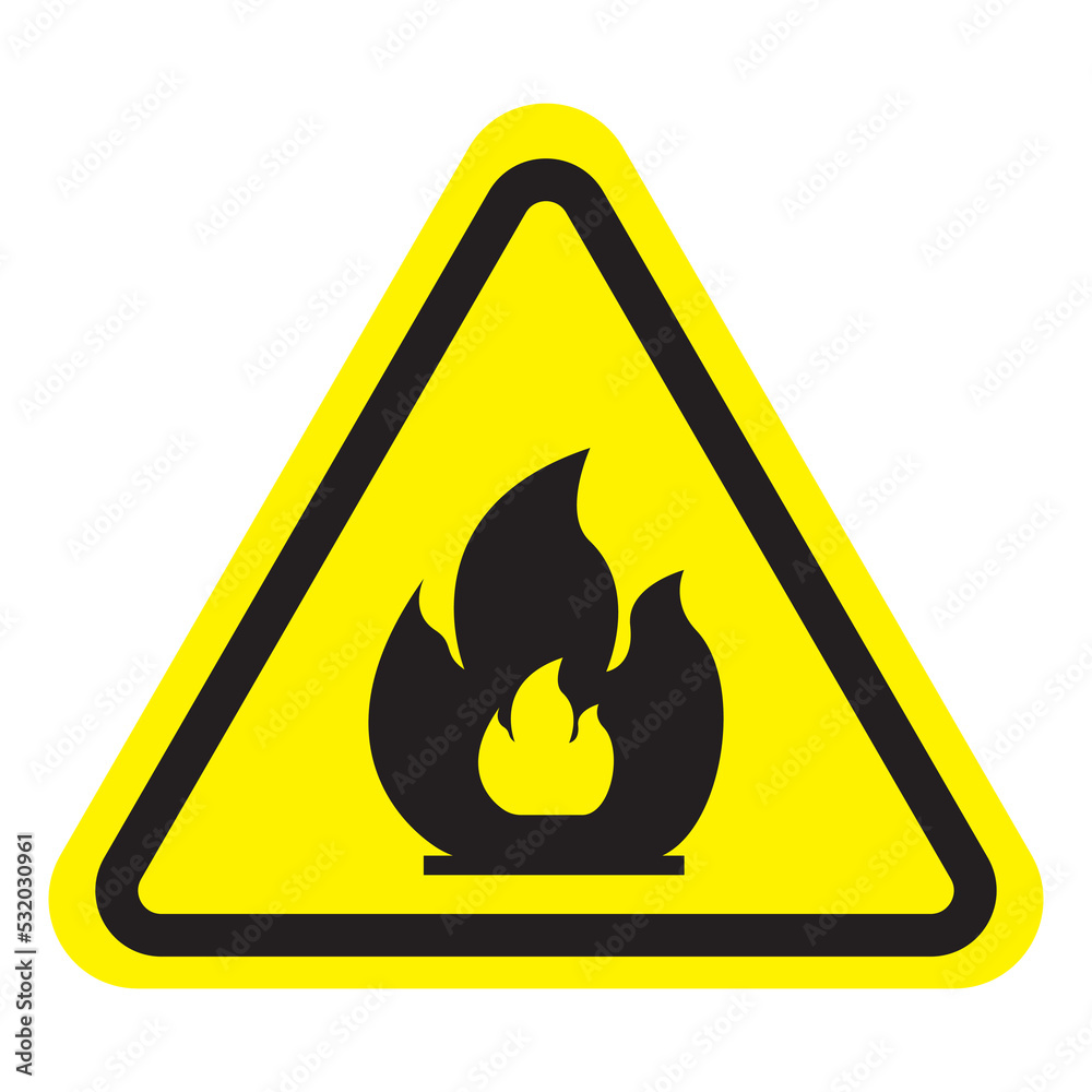 Inflammable substances icon. Hazard icon. Vector illustration