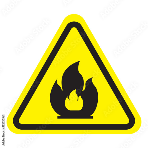 Inflammable substances icon. Hazard icon. Vector illustration