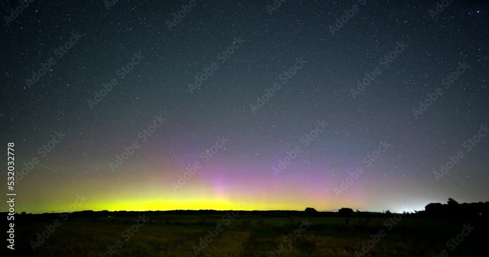 Timelapse of aurora borealis dancing over the lake Timelapse of aurora borealis dancing over the lake