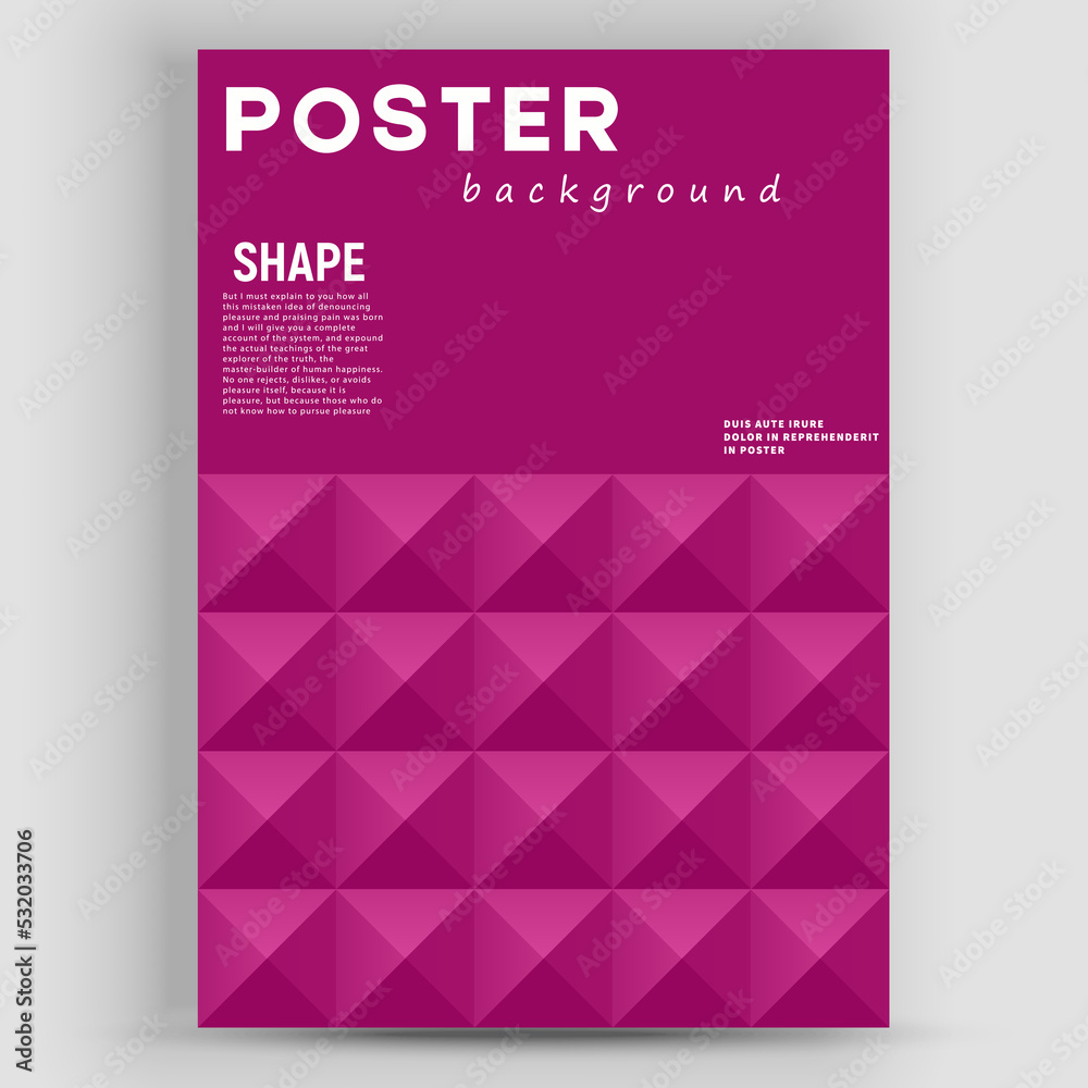 Business presentation vector A4 vertical orientation front page mock up. Tile geometric elements backdrop vertical cover design.