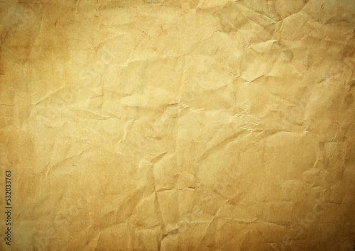 Old crumpled yellow paper.Abstract Grunge Texture Background