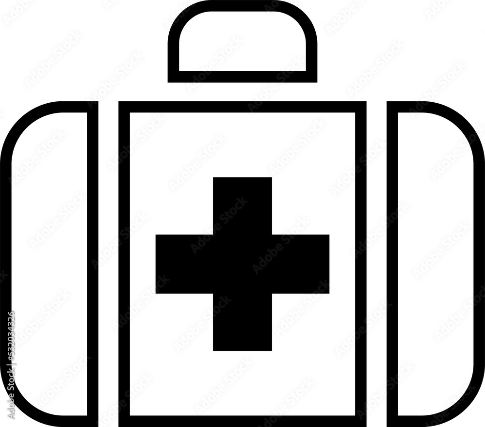Obraz premium Isolated icon of a doctor's case. Concept of healthcare, doctor and hospital. 