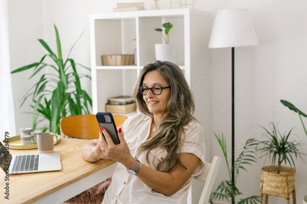 Lifestyle portrait of a businesswoman at home having a video call Lifestyle portrait of a businesswoman at home having a video call